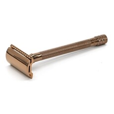 Safety Razor, Long Handle, Rose Gold Plated