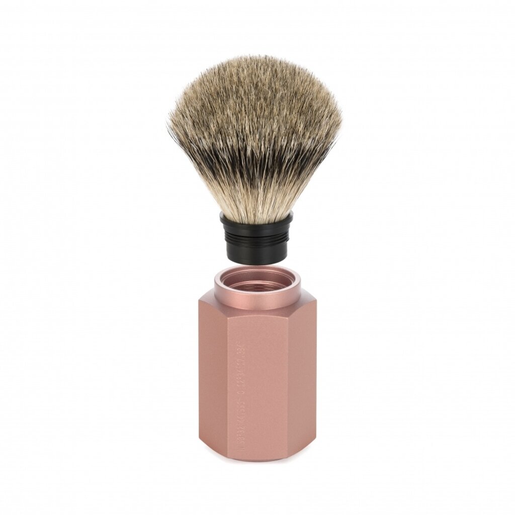 Shaving Brush Hexagon Silvertip Badger Hair Sunrise
