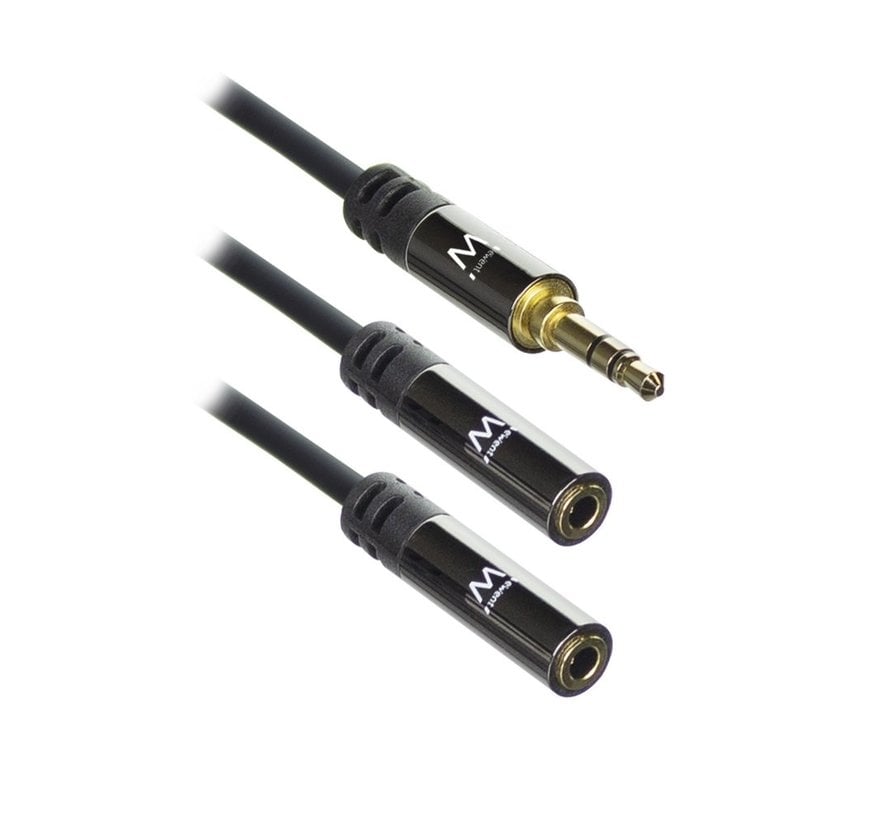 EW9236 audio kabel 0,15 m 3.5mm 2 x 3.5mm Zwart