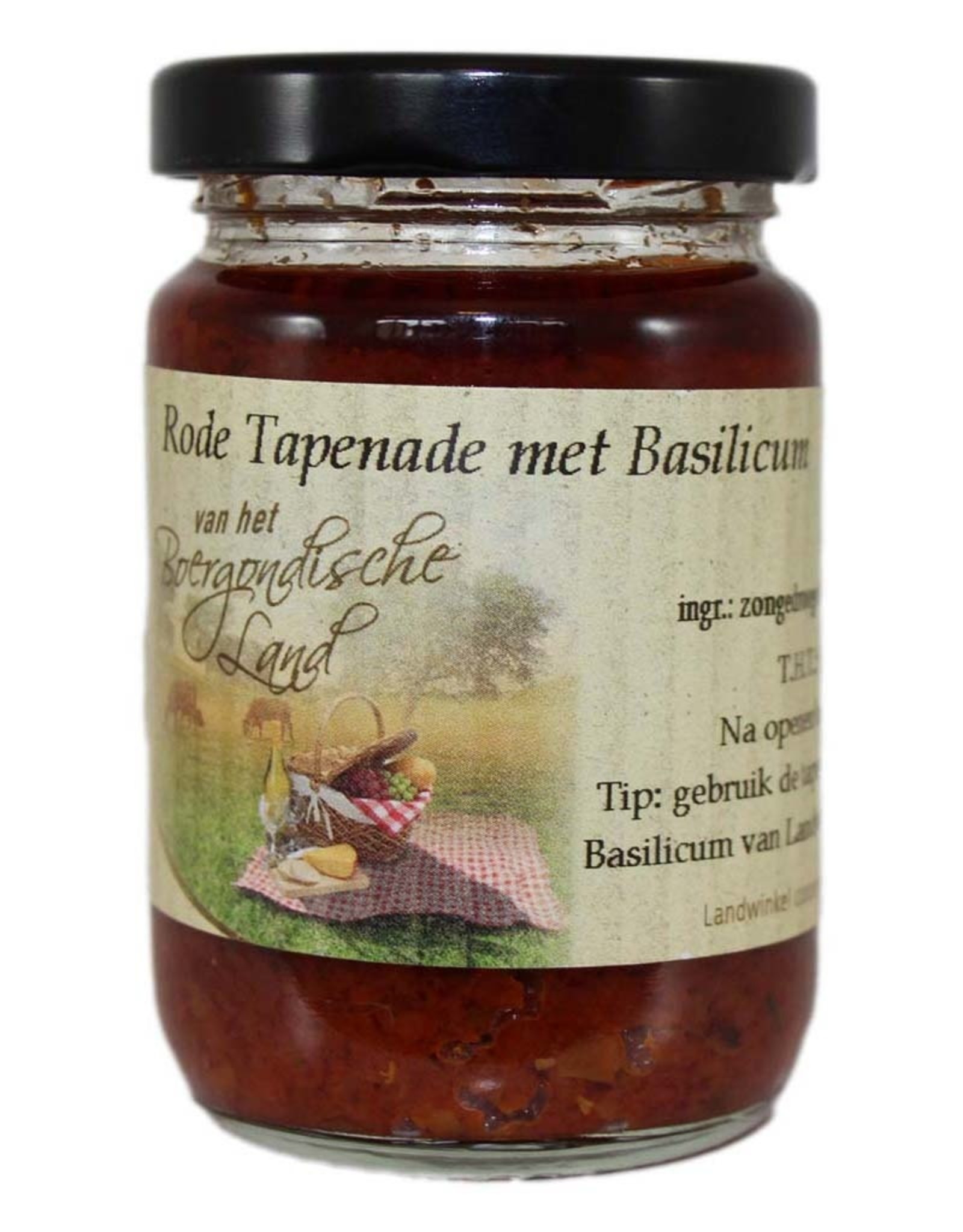 Boergondisch Land Rode tapenade met basilicum 90 ml