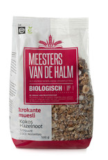 De Halm Muesli kokos krokant (hazelnoot) 500 gr