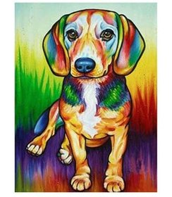 Diamond Painting 30 x 20 cm - jack russel terrier hond  - y1-2085 - vierkante steentjes -