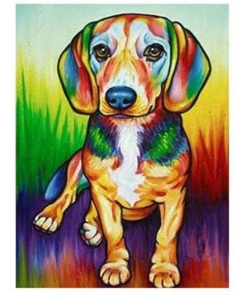 basetrade Diamond Painting 30 x 20 cm - jack russel terrier hond  - y1-2085 - vierkante steentjes -