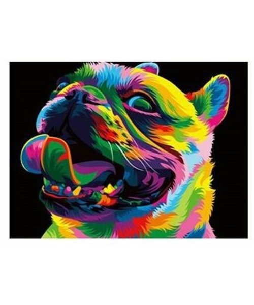 basetrade Diamond Painting 40 x 30 cm - franse bull hond  - y1-5786