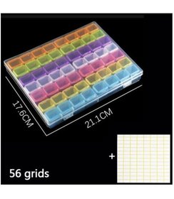 Diamond Painting toolbox - opbergdoos - 56 grids  - regenboog