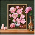 basetrade Diamond Painting 15 x 20 cm -bloemen Y8456 - vierkante steentjes