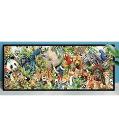 Diamond Painting 50 x 20 cm - Jungle dieren - vierkante steentjes