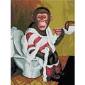 basetrade Diamond Painting 25 x 20 cm - Aap wc - vierkante steentjes