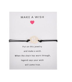 Make a Wish - Lotus -  Geluk armbandje - Vriendschap  - Liefde - Kado idee