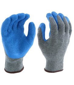Gloves with latex grip