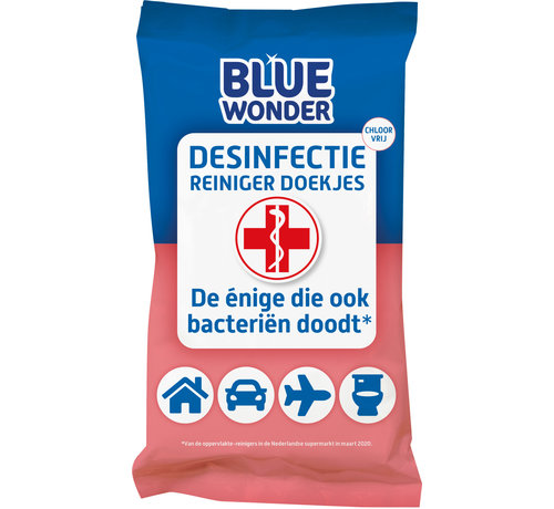 Blue Wonder Blue Wonder Desinfectie Reis/WC Doekjes - 1 pakje 20 doekjes