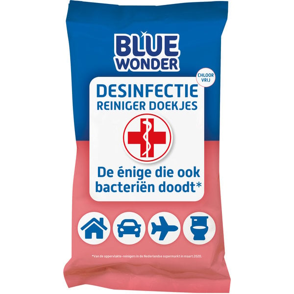 Blue Wonder Blue Wonder Desinfectie Reis/WC Doekjes - 6x 20 omdoos