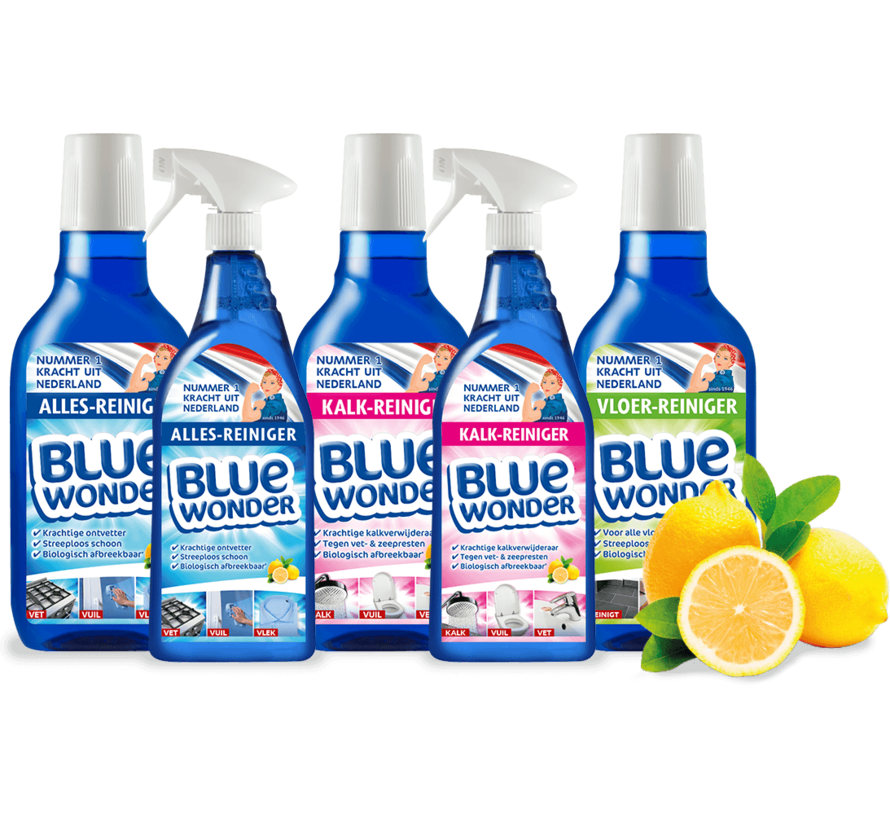 Blue Wonder Vloer-reiniger Voordeelverpakking  - 6x 750 ml fles met Dop omdoos (4,5 L)