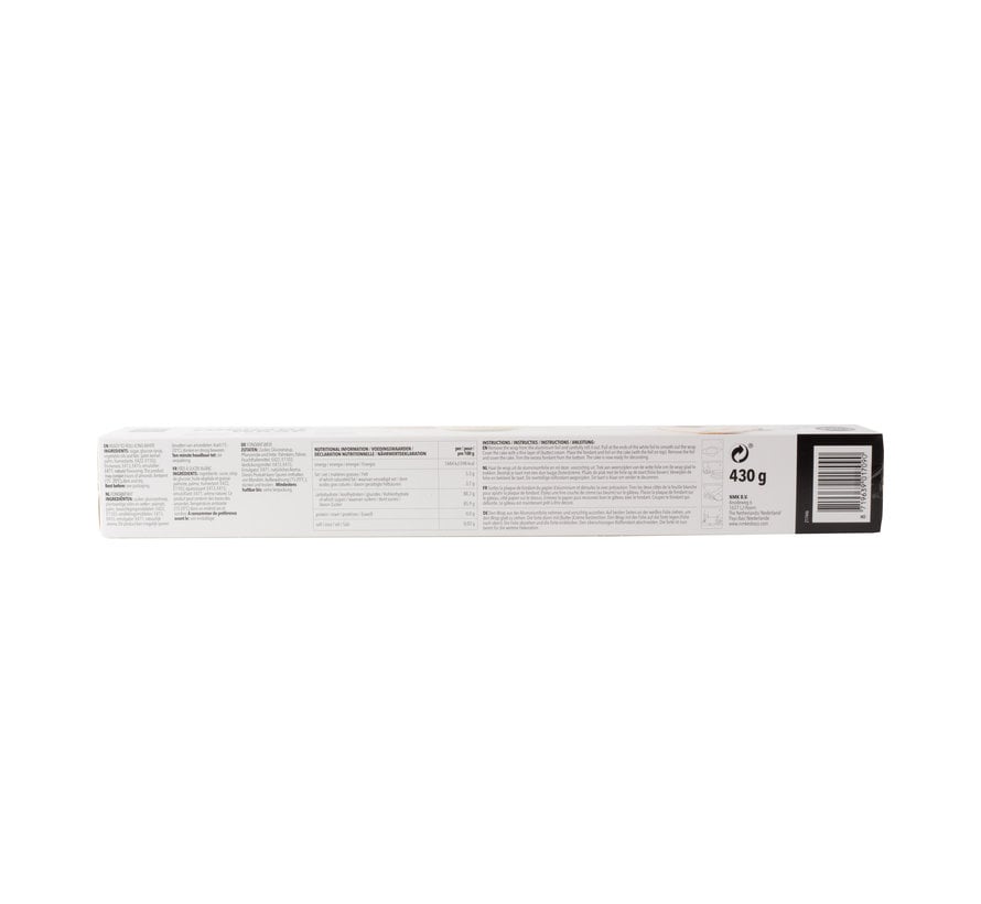 Voila Uitgerolde rolfondant-wrap wit Voordeelverpakking - 6x 430 gram omdoos (2,58 KG)