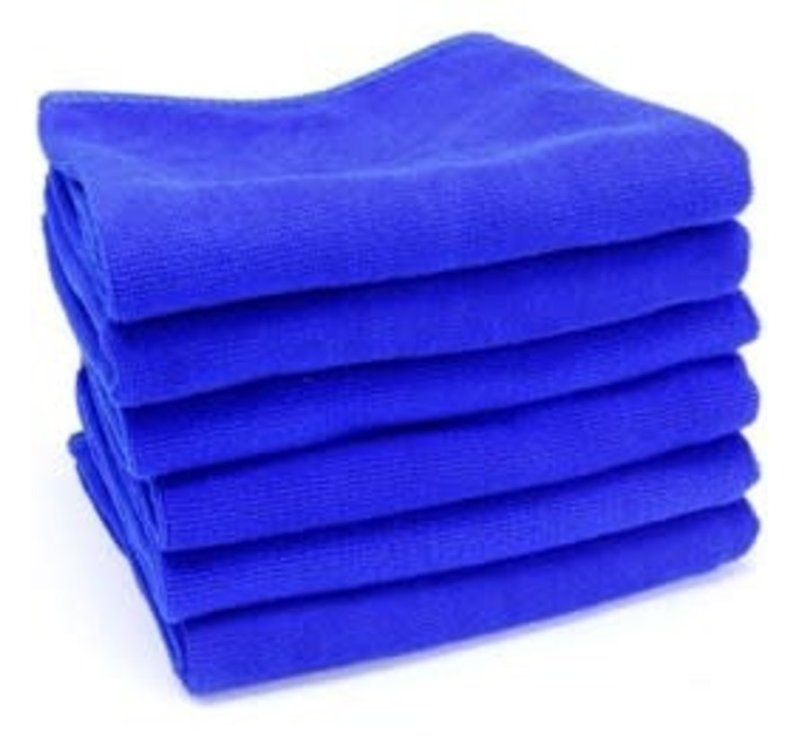 W.A.S.H. Auto Poetsdoek Premium - Microvezeldoek Blauw - 60 x 40 cm - 12-Pack