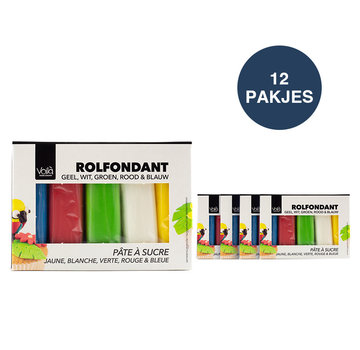 VOILA Home Bakery Voila Rolfondant Assortiment  Multipack Verschillende Kleuren  12x 500 gr. - grootverpakking  (6 kgs)