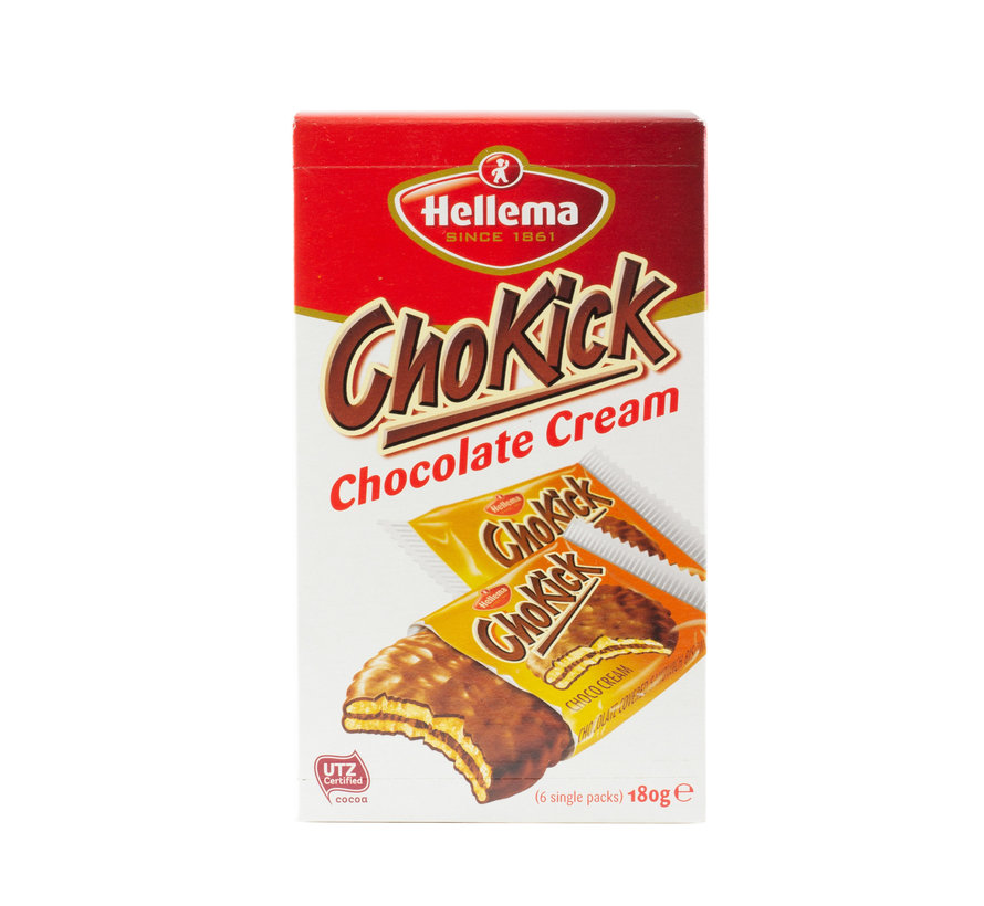 HELLEMA ChoKick Chocolate Cream biscuits - 180 grammes paquet