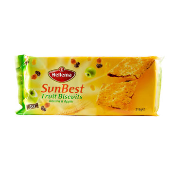 Hellema HELLEMA SunBest Fruit Biscuits RAISINS & APPLE - 218 grams pack