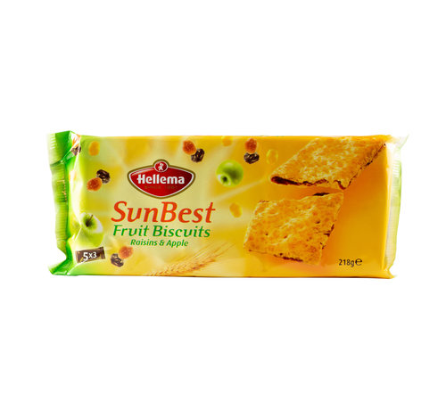 Hellema HELLEMA SunBest Biscuit aux Fruits RAISINS ET POMME - 218 grammes paquet