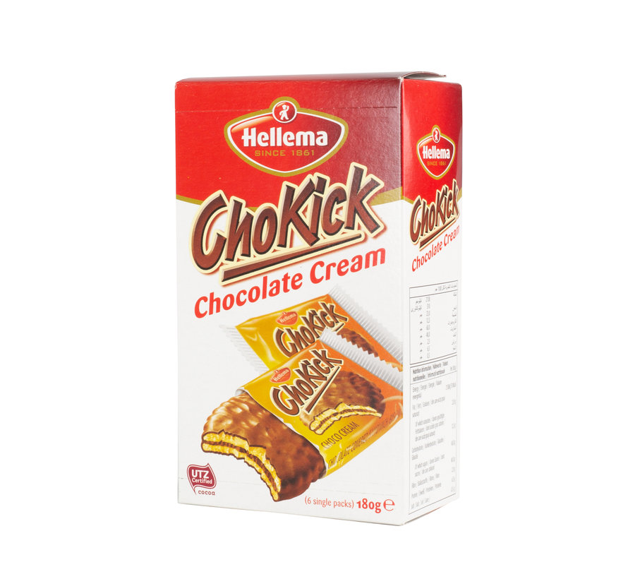 HELLEMA ChoKick Chocolate Cream biscuits - 180 grammes paquet