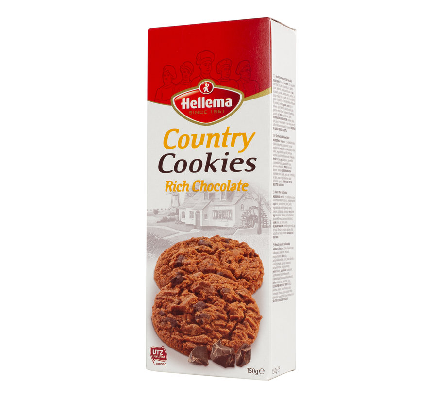 HELLEMA COUNTRY Cookies Chocolat riche - 150 grammes paquet