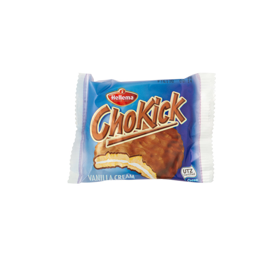 HELLEMA ChoKick Vanilla Cream biscuits - 12x 180 grammes - carton principal