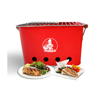 VIKKIEERIN.NL Vikkieerin.nl - Portable Charcoal BBQ -  square - red