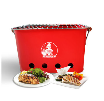 VIKKIEERIN.NL Vikkieerin.nl - Portable Charcoal BBQ -  square - red