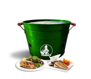 VIKKIEERIN.NL Vikkieerin.nl - Portable Charcoal Bucket BBQ - Ø38 cm - green
