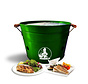 Vikkieerin.nl - Large Portable Charcoal Bucket BBQ - round - green - Ø38 cm