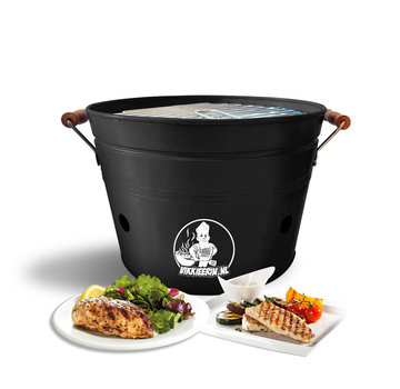 VIKKIEERIN.NL Vikkieerin.nl - Draagbare Emmer Houtskool BBQ - Ø38 cm - zwart