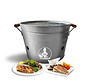 Vikkieerin.nl - Large Portable Charcoal Bucket BBQ - round - grey - Ø38 cm