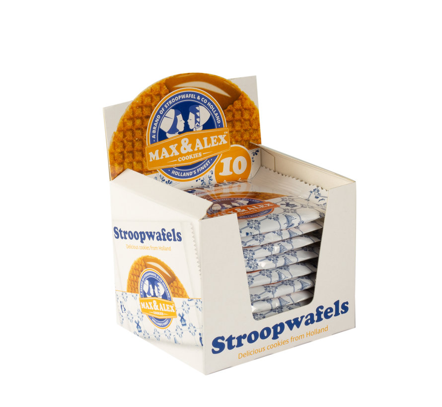 Max & Alex Single Packed Sirup Waffle - SRP display (10x 31,5 gram)