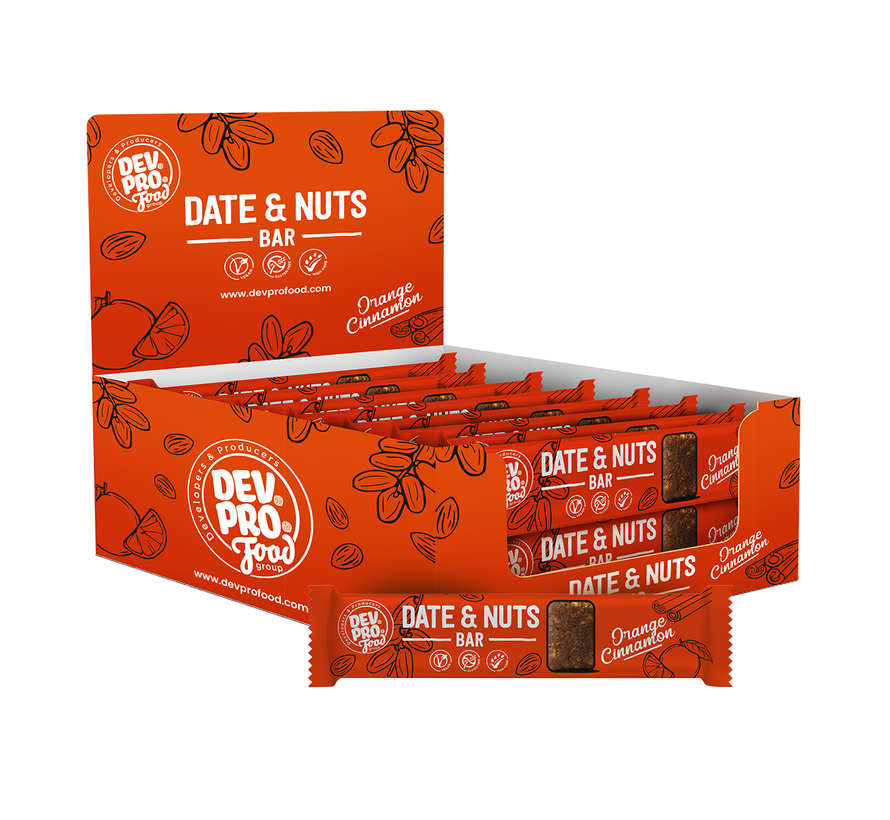 Dev. Pro. Date & Nuts bar - Orange Cinnamon  - SRP 16x 30 gram - single (EU, TUR, RUS)