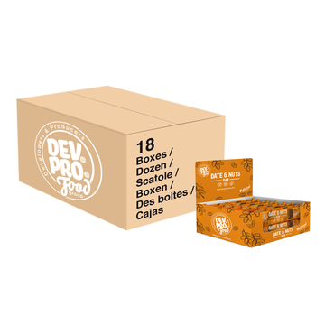 Dev. Pro. Dadels & Noten reep - Naturel - SRP display box 18x - omdoos