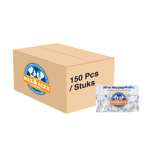 Max & Alex Max & Alex Mini Stroopwafels - Single Packed - 8 gram 150x - omdoos