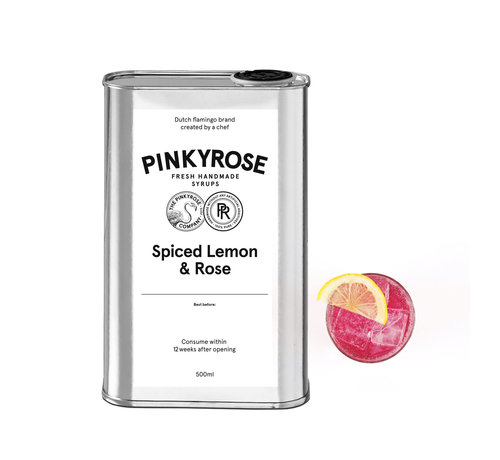 PinkyRose Limonade Siroop Spiced Lemon & Rose - 500 ml