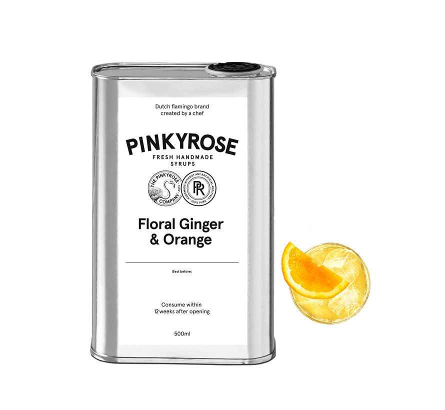 Pinkyrose syrup Floral Ginger & Orange - 500 ml
