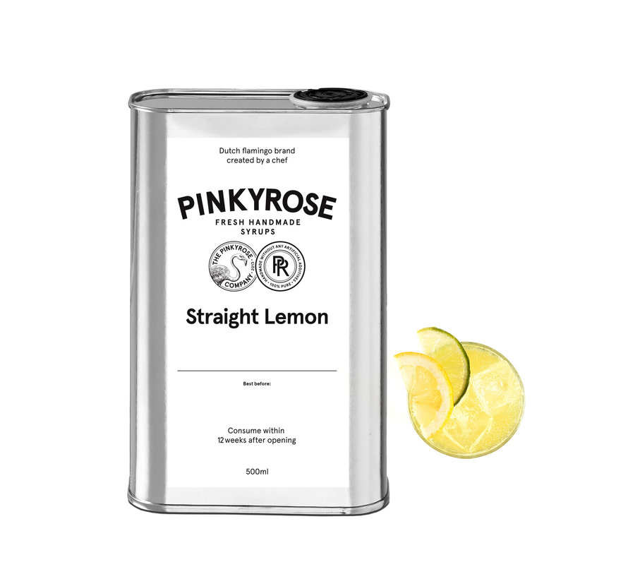 PinkyRose Limonade Siroop Straight Lemon - 500 ml