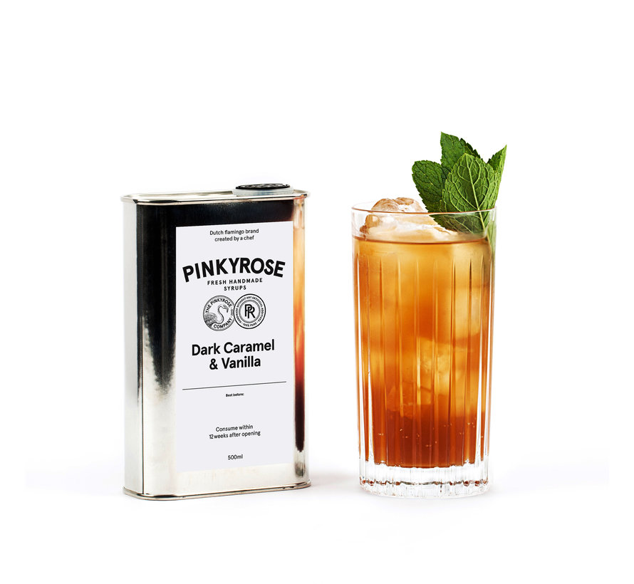 Pinkyrose syrup Dark Caramel & Vanilla - 6x 500 ml - omdoos