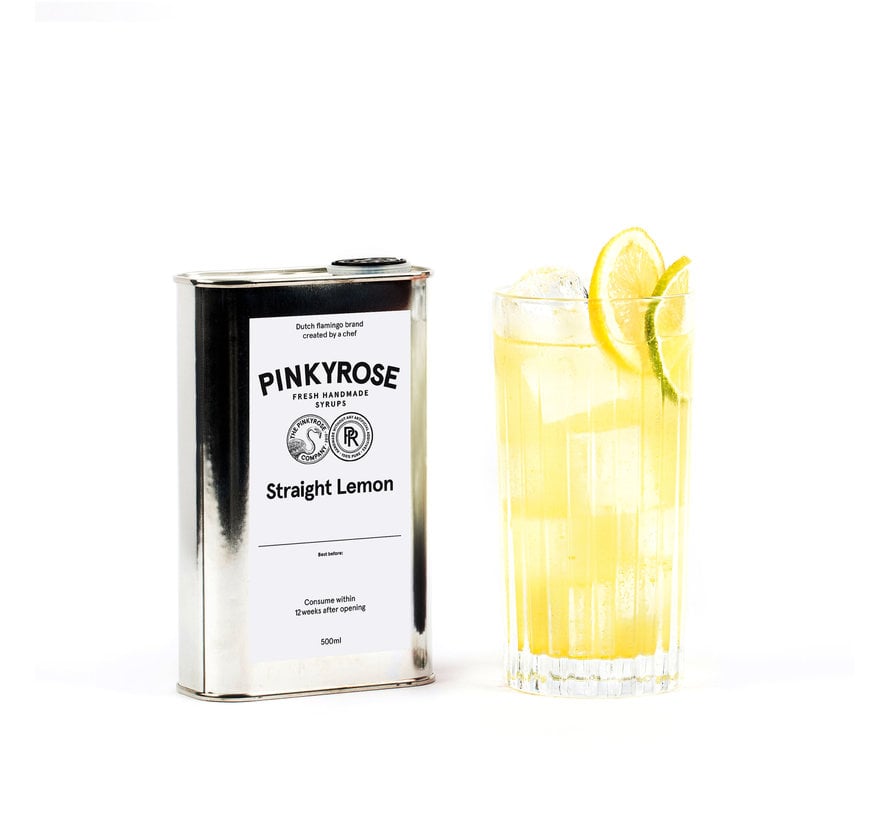 PinkyRose Limonade Siroop - Straight Lemon smaak - 500 ml