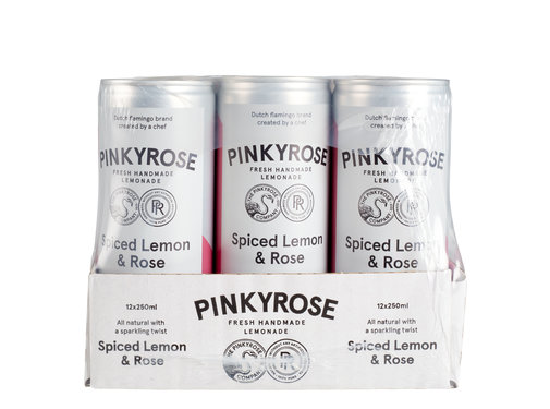 Pinkyrose Lemonade Spiced Lemon & Rose - 12x 250 ml - tray