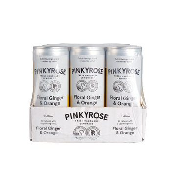 Pinkyrose Lemonade Floral Ginger & Orange - 12x 250 ml - tray