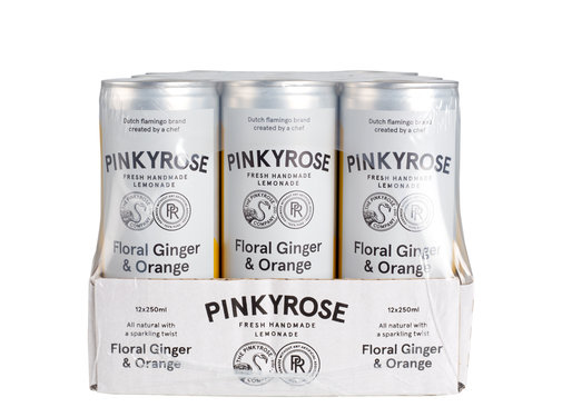 Pinkyrose Lemonade Floral Ginger & Orange - 12x 250 ml - tray