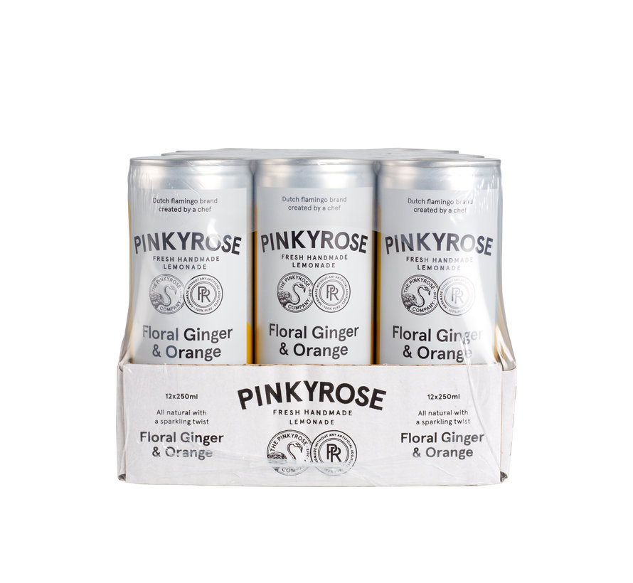 Pinkyrose Lemonade Floral Ginger & Orange - 12x 250 ml - tray