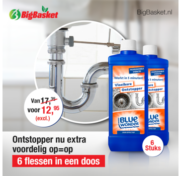 Blue Wonder OP = OP Blue Wonder Vloeibare Ontstopper - Voordeelverpakking 6x 750 ml - 4,5 l