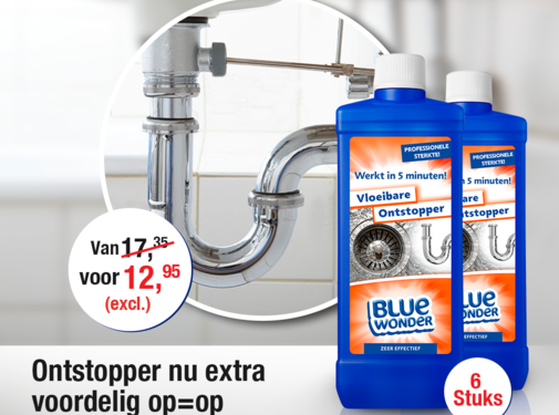 Blue Wonder OP = OP Blue Wonder Vloeibare Ontstopper - Voordeelverpakking 6x 750 ml - 4,5 l