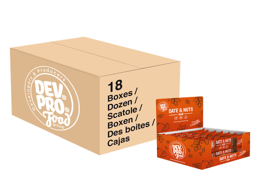 Dev. Pro. Date & Nuts bar - Orange Cinnamon  - CARTON 18x SRP (16x 30 gram) - (EU, TUR, RUS)