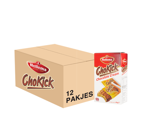 Hellema HELLEMA ChoKick Chocolate Cream Koekjes - 12x 180 gram - grootverpakking
