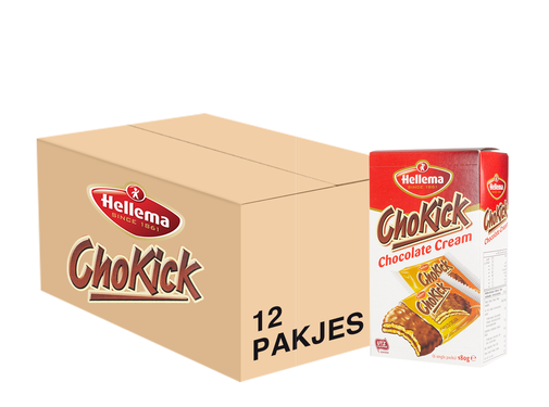 Hellema HELLEMA ChoKick Chocolate Cream Koekjes - 12x 180 gram - grootverpakking